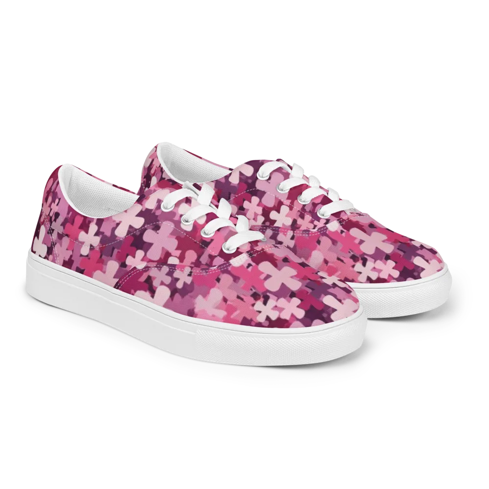 Petal Crossfire on Men's Lace-Up Canvas Shoes — Right Front