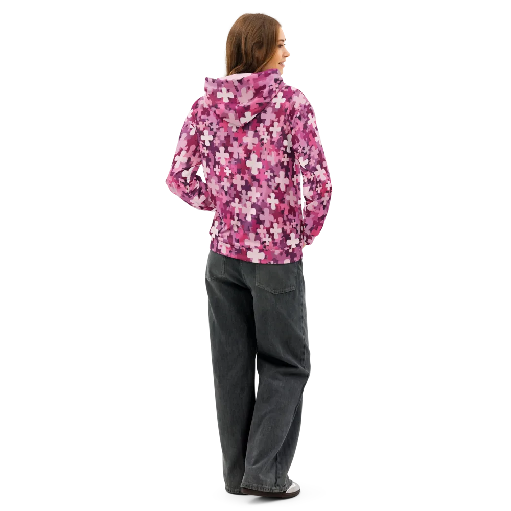 Petal Crossfire on Cotton Hoodie — Back