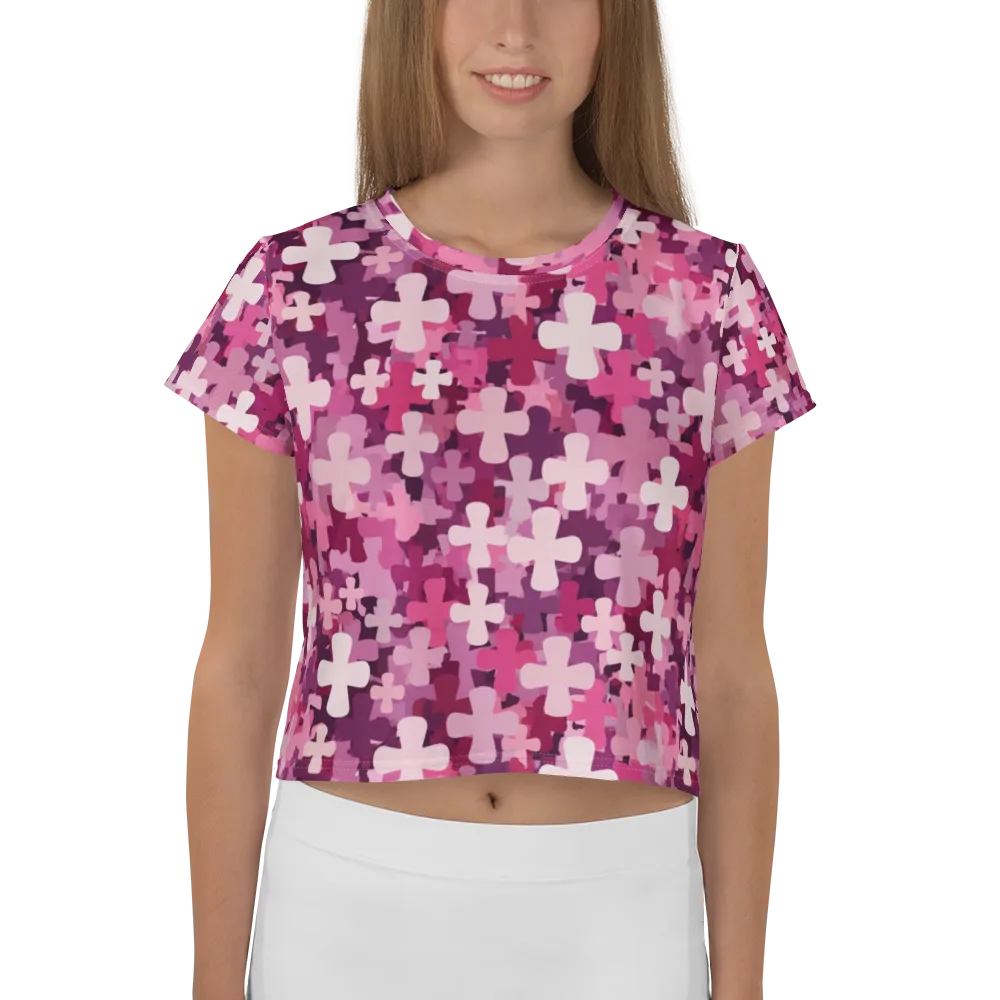 Petal Crossfire on Crop Tee — Front