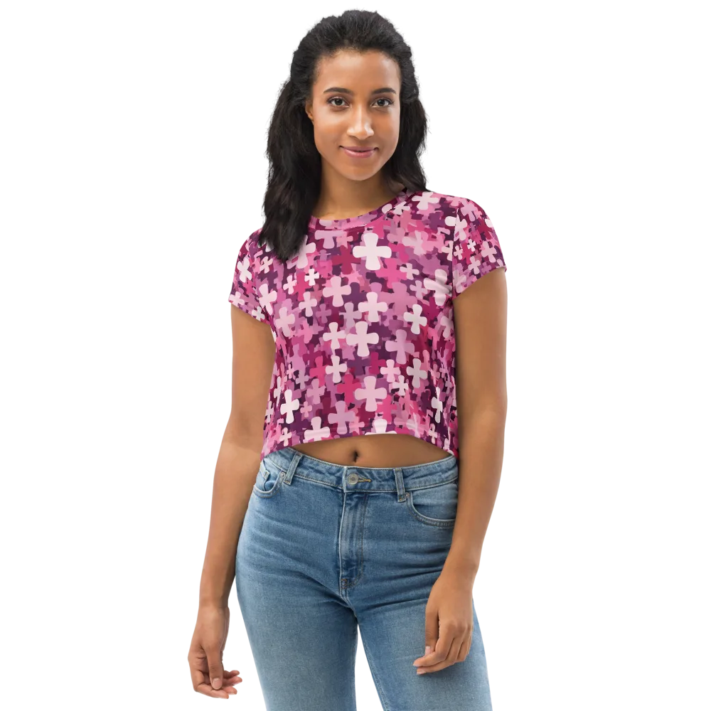 Petal Crossfire on Crop Tee — Front