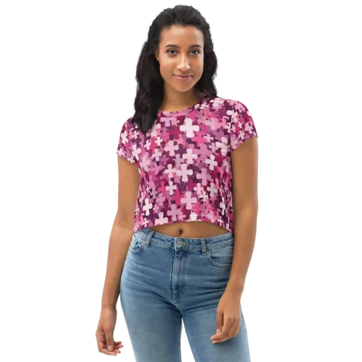 Petal Crossfire on a Crop Tee