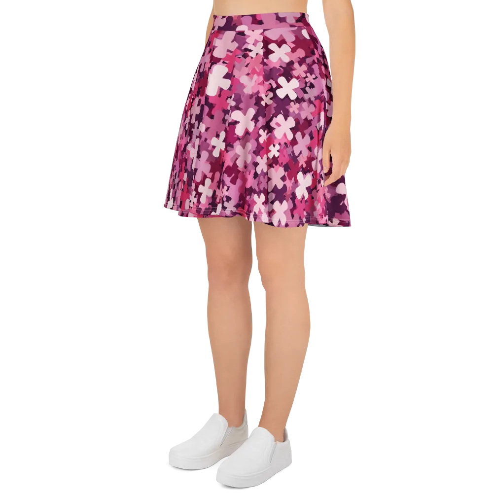 Petal Crossfire on Skater Skirt — Left