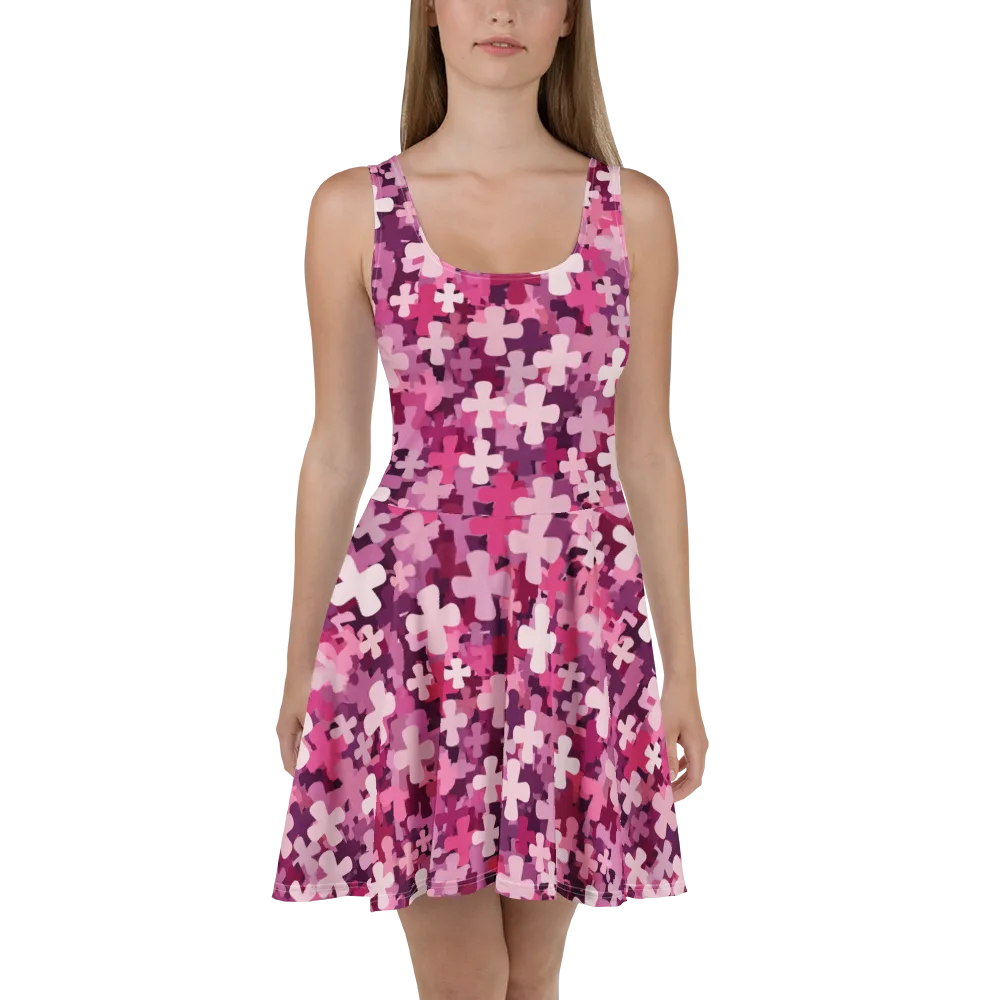 Petal Crossfire on Skater Dress — Front