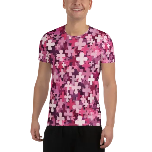 Petal Crossfire on a Men's Athletic T-Shirt