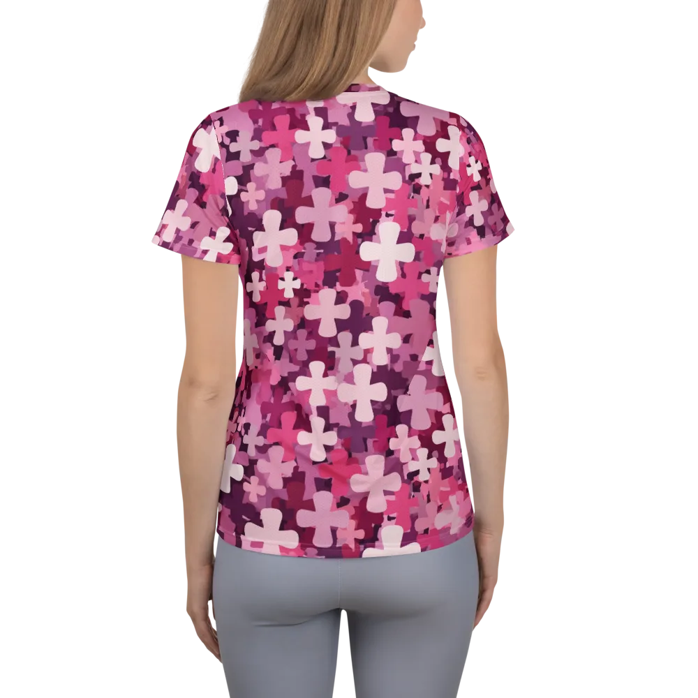 Petal Crossfire on Women's Athletic T-Shirt — Back