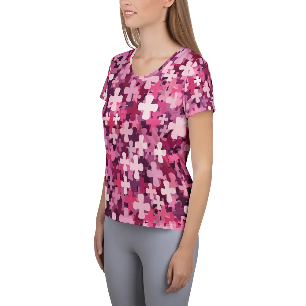 Petal Crossfire on Women's Athletic T-Shirt — Left