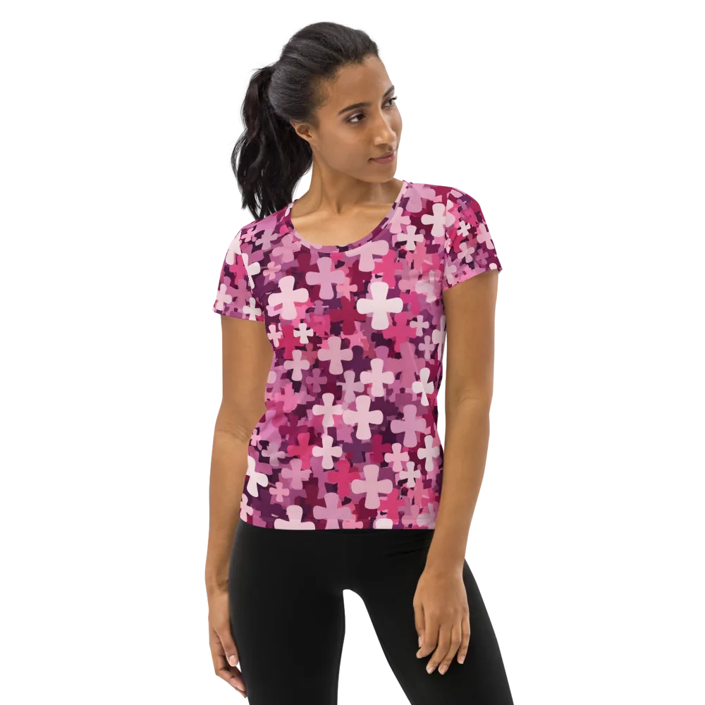 Petal Crossfire on Women's Athletic T-Shirt — Front