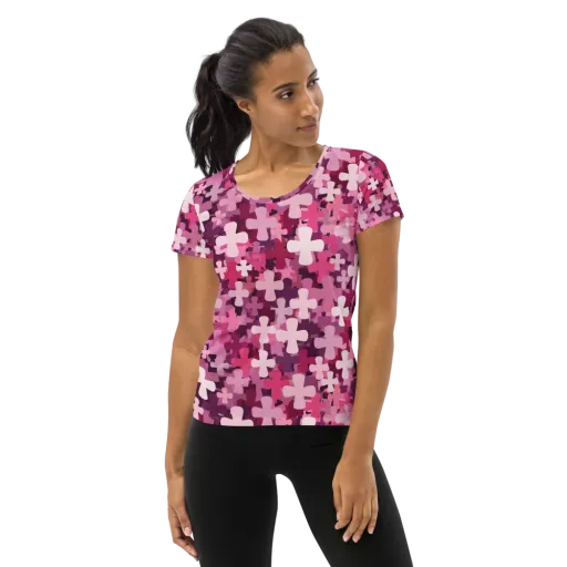 Petal Crossfire on a Women's Athletic T-Shirt