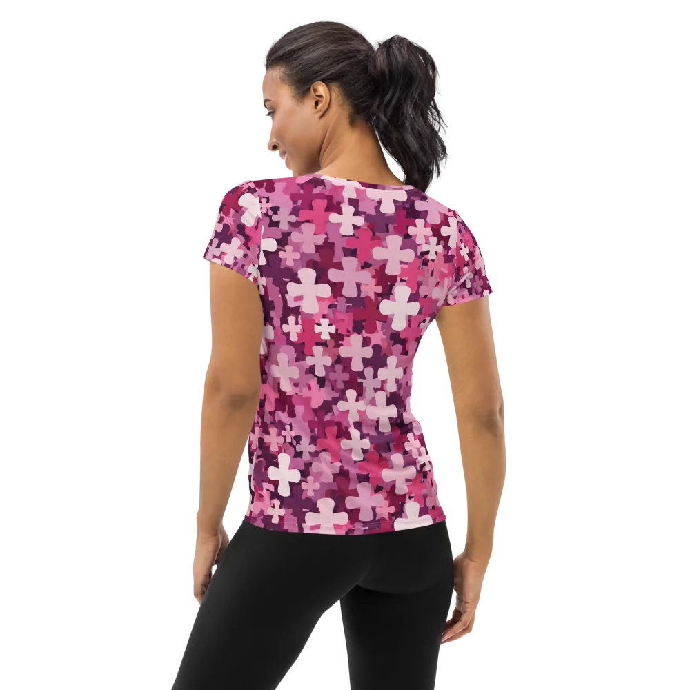 Petal Crossfire on Women's Athletic T-Shirt — Back
