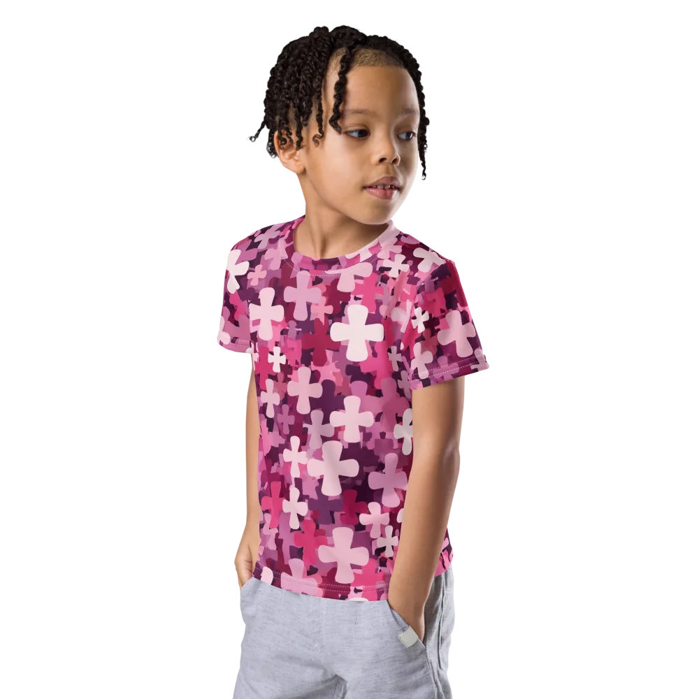 Petal Crossfire on Kids Crew Neck T-Shirt — Left Front