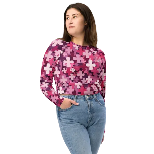Petal Crossfire on a Long Sleeve Crop Top