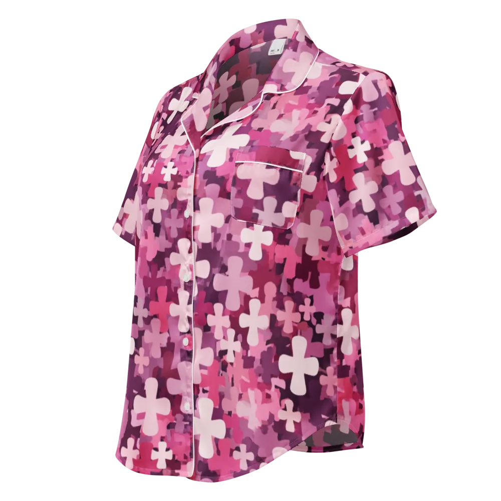 Petal Crossfire on Women's Short Sleeve Pajama Top — Left Front