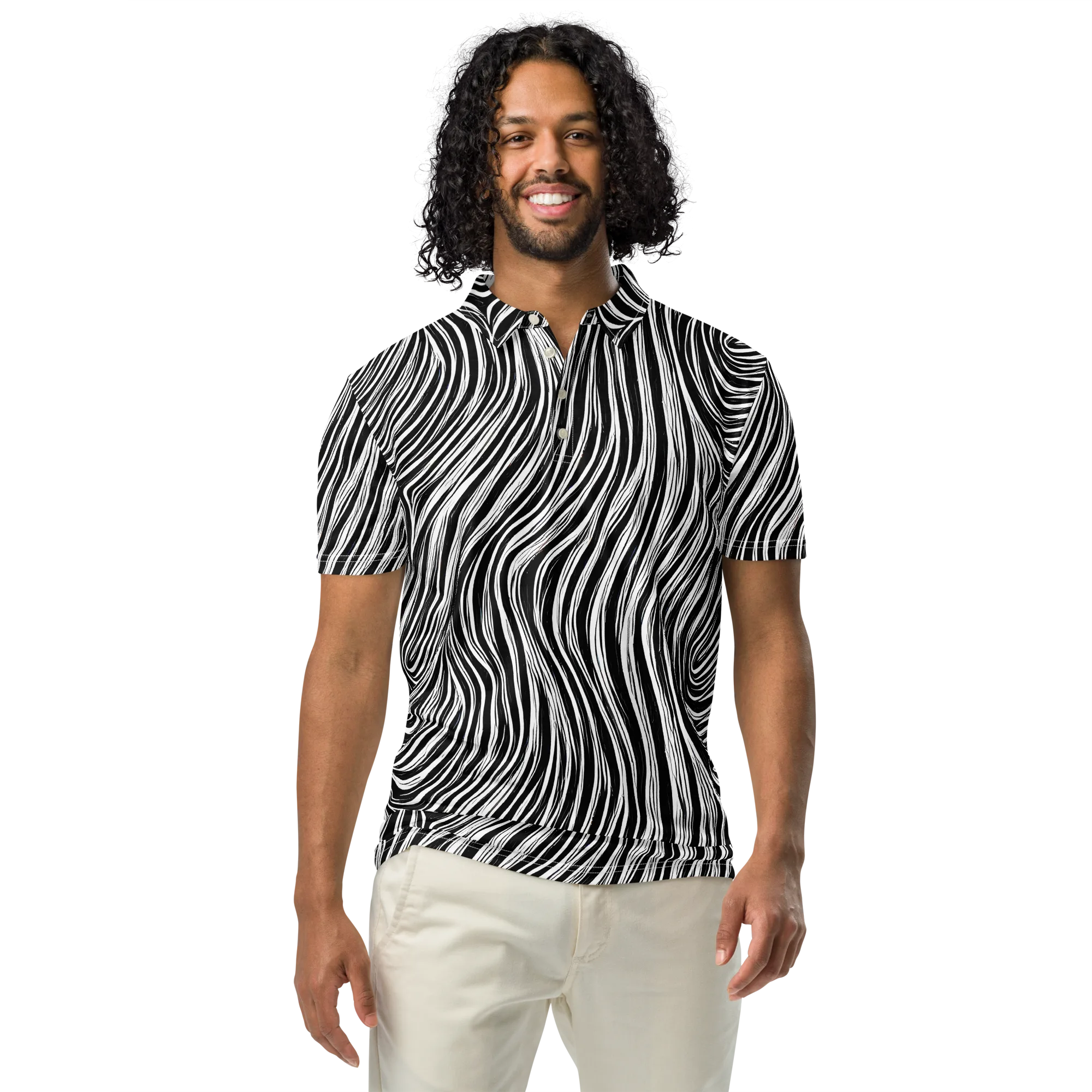 Weston Waves on Men's Slim Fit Polo Shirt — Front