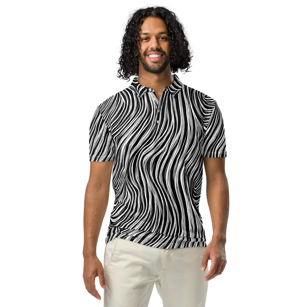 Weston Waves on Men's Slim Fit Polo Shirt — Front