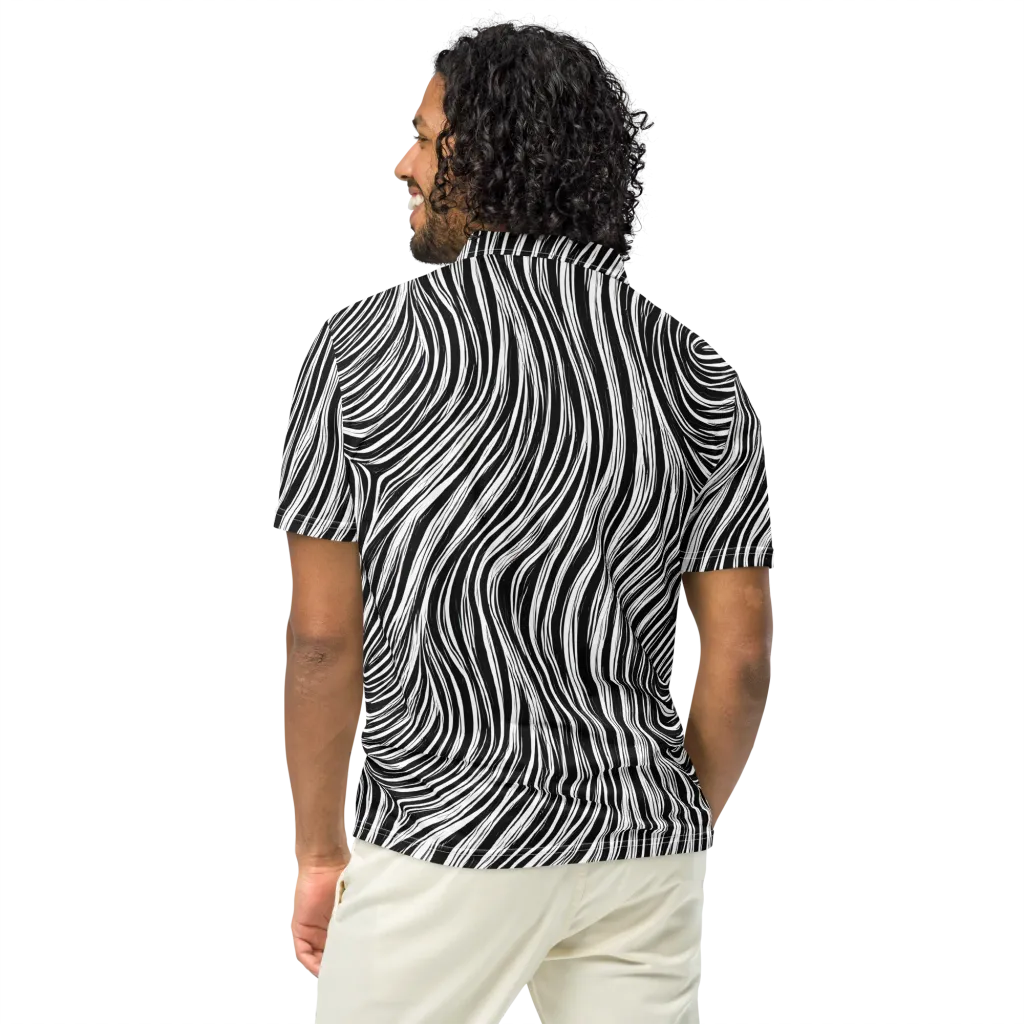 Weston Waves on Men's Slim Fit Polo Shirt — Back