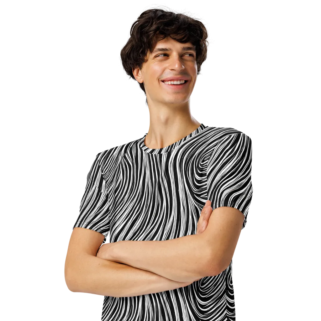 Weston Waves on Men's Crew Neck T-Shirt — Left Front