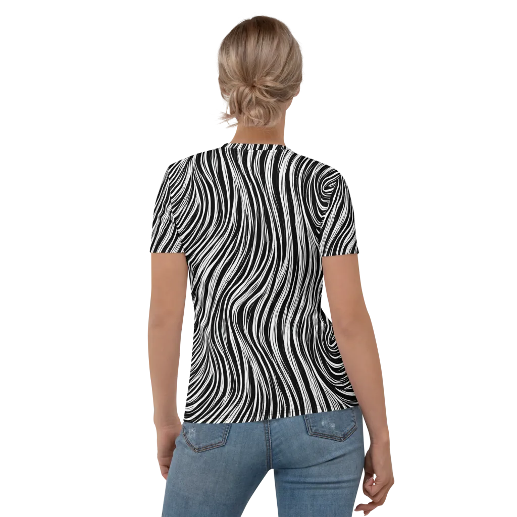Weston Waves on Women's Crew Neck T-Shirt — Back