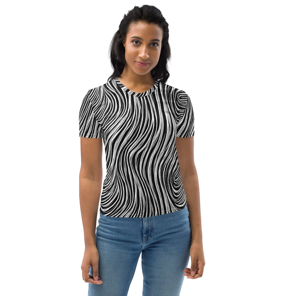 Weston Waves on Women's Crew Neck T-Shirt — Front