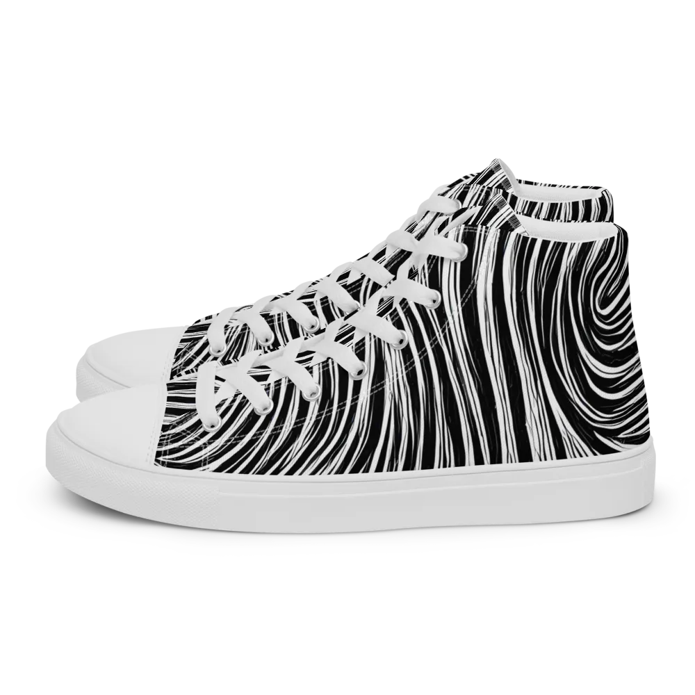 Weston Waves on Women's High Top Canvas Shoes — Left