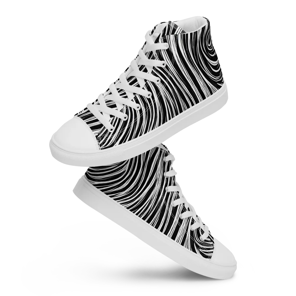 Weston Waves on Women's High Top Canvas Shoes — Front