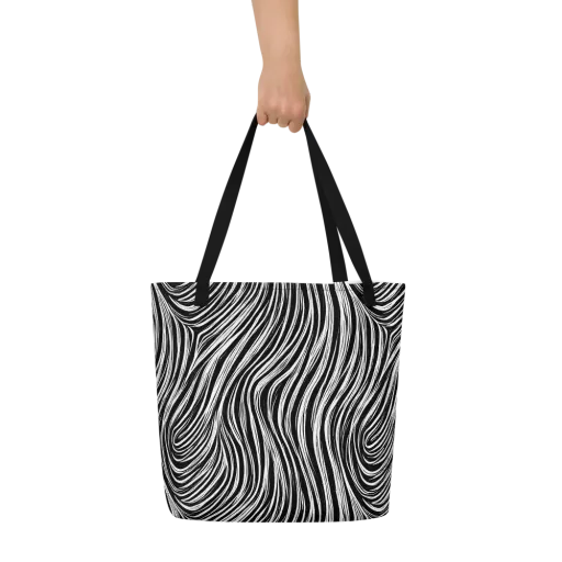 Weston Waves on a Large Tote Bag W/ Pocket