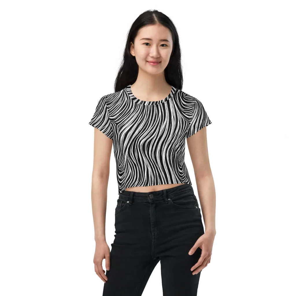 Weston Waves on Crop Tee — Front