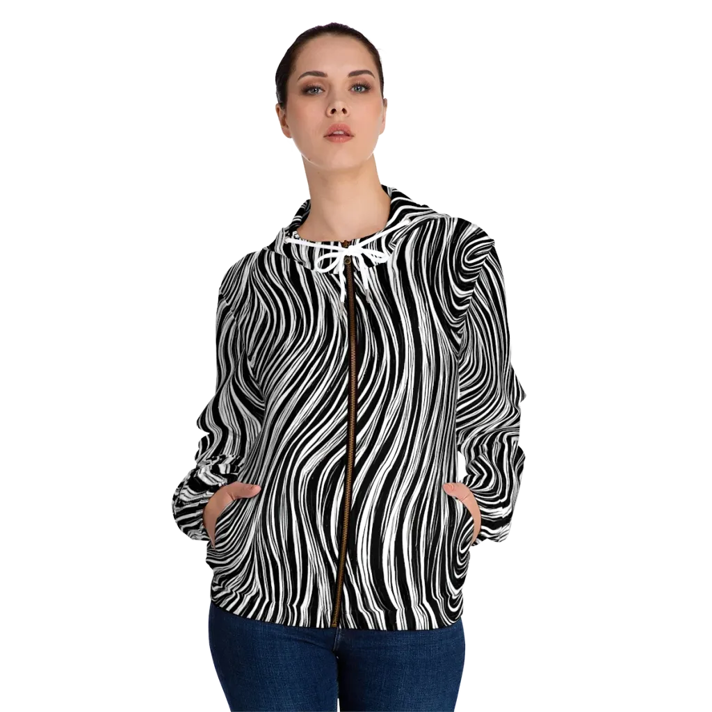 Weston Waves on Women's Full-Zip Hoodie — Front On Person