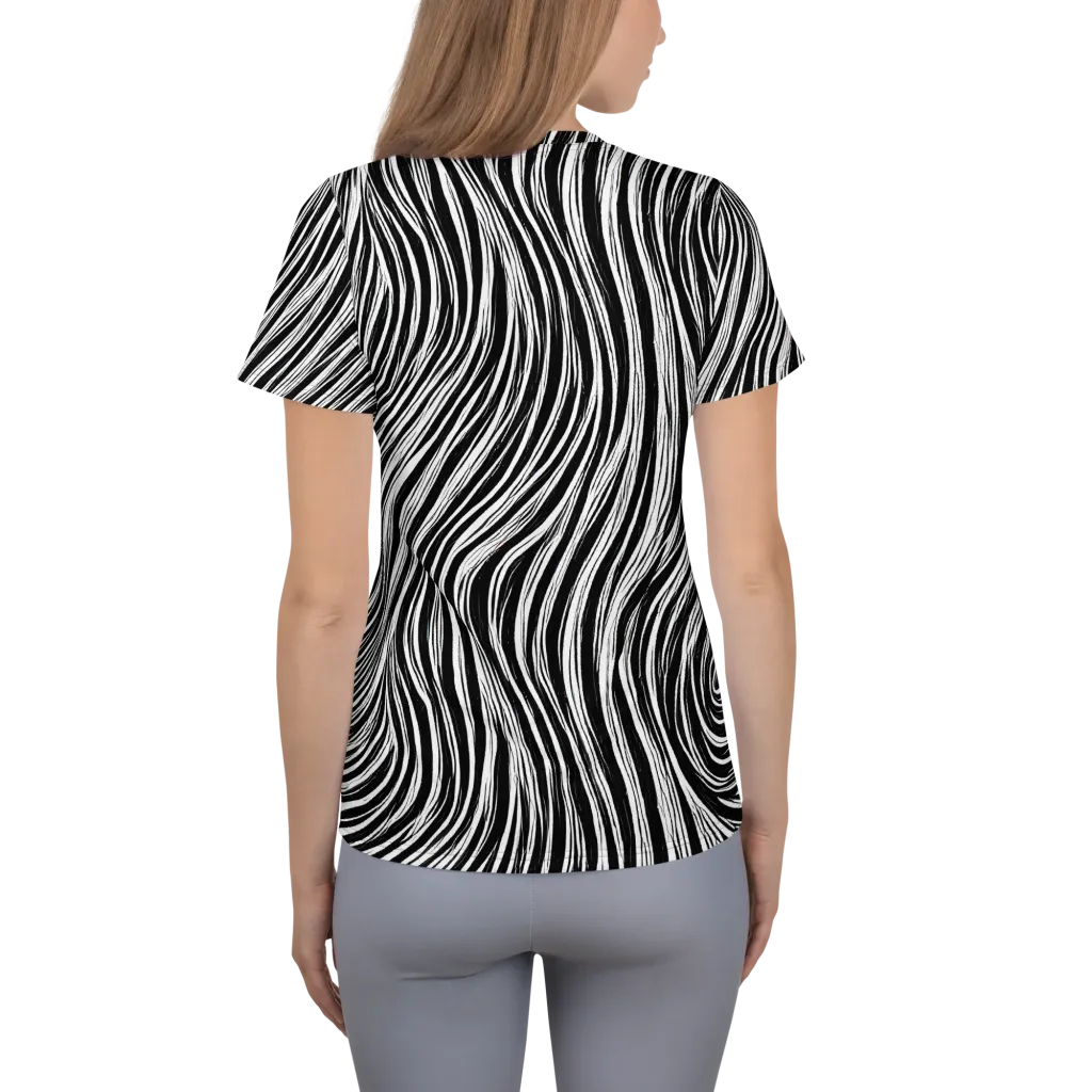 Weston Waves on Women's Athletic T-Shirt — Back