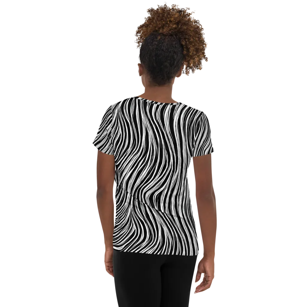 Weston Waves on Women's Athletic T-Shirt — Back