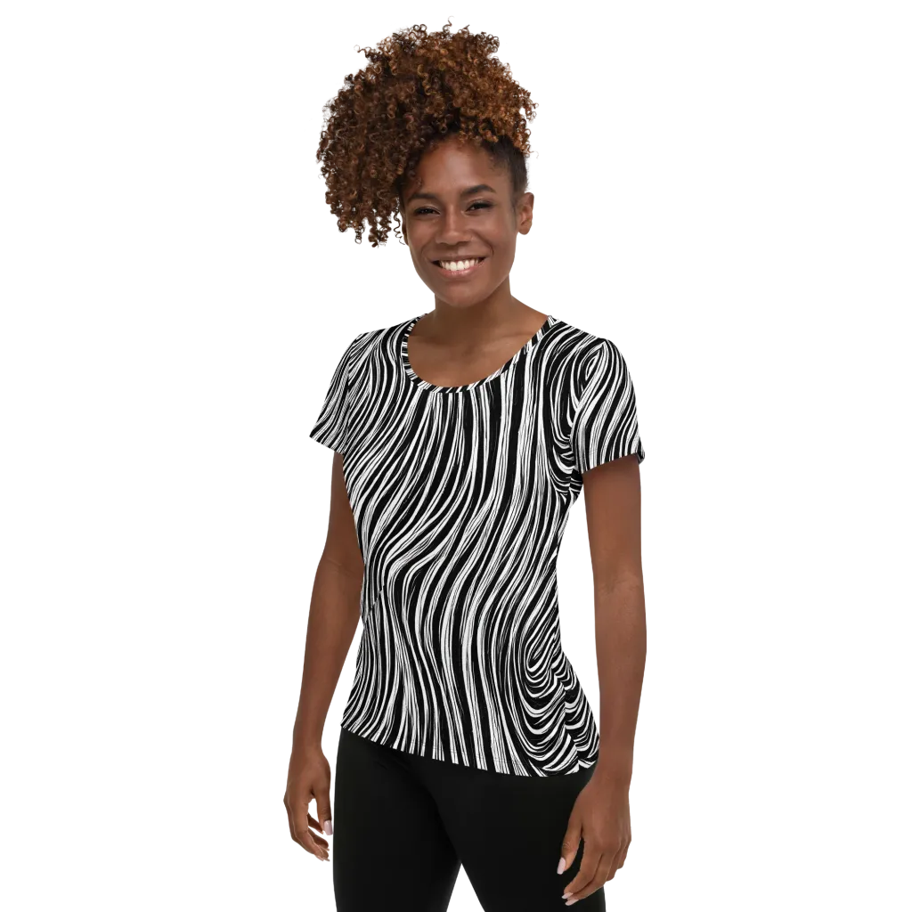 Weston Waves on Women's Athletic T-Shirt — Left