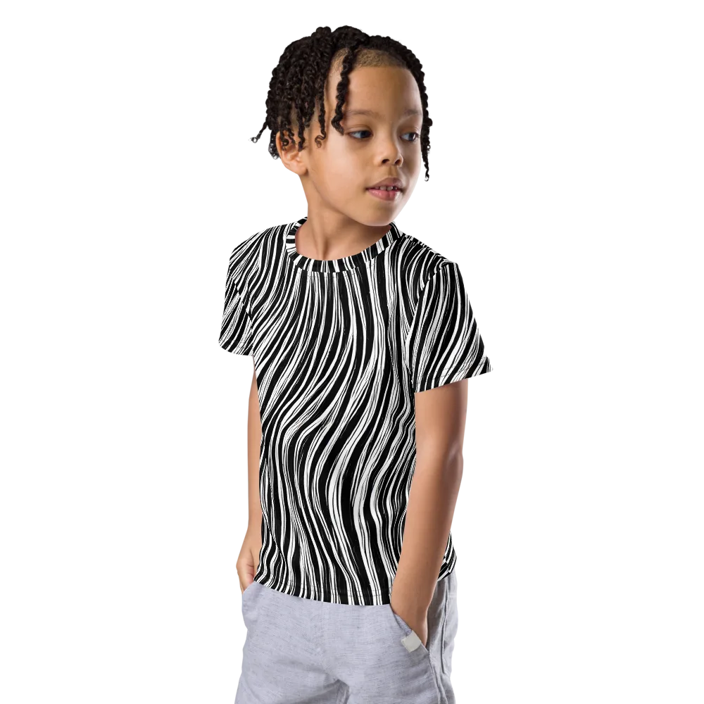 Weston Waves on Kids Crew Neck T-Shirt — Left Front