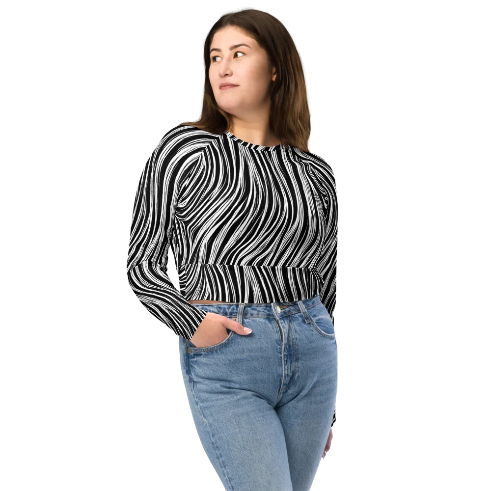 Weston Waves on Long Sleeve Crop Top — Front
