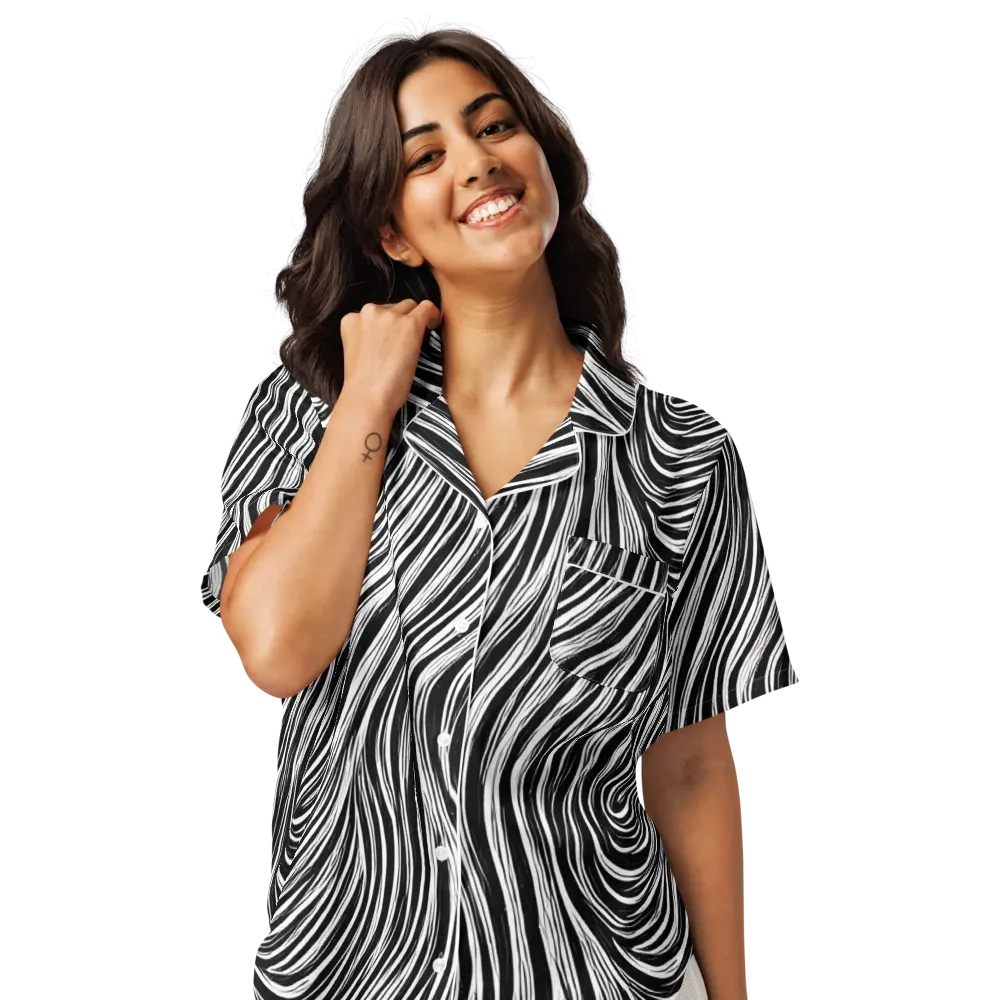 Weston Waves on Women's Short Sleeve Pajama Top — Front