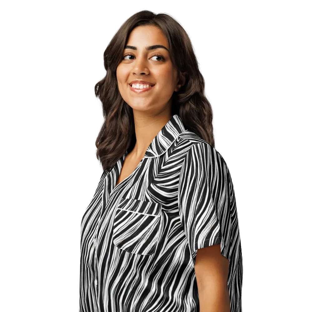 Weston Waves on Women's Short Sleeve Pajama Top — Left Front