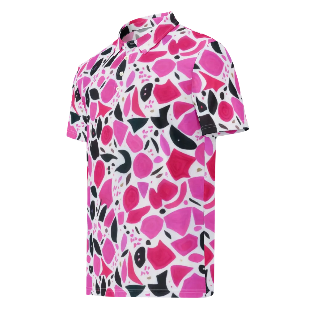 Fuchsia Confetti on Men's Slim Fit Polo Shirt — Left Front