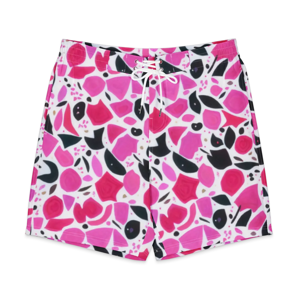 Fuchsia Confetti on Men's Board Shorts — Front