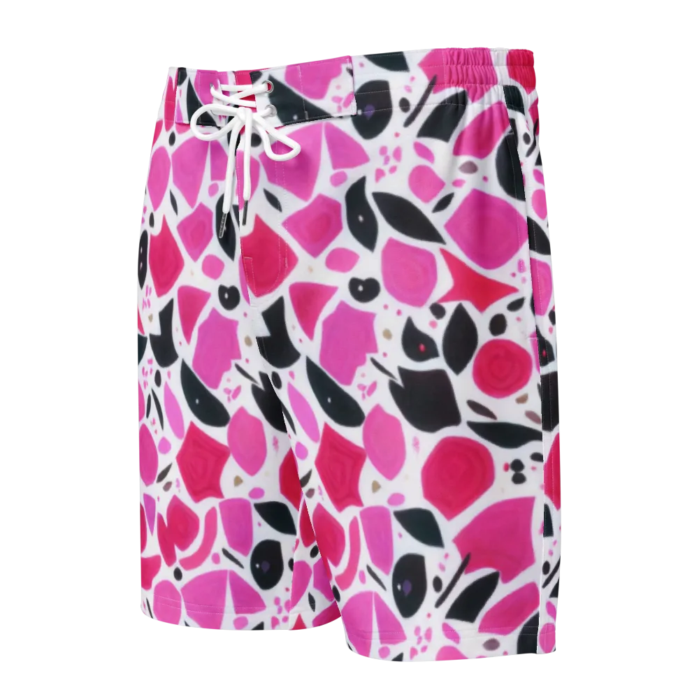 Fuchsia Confetti on Men's Board Shorts — Front