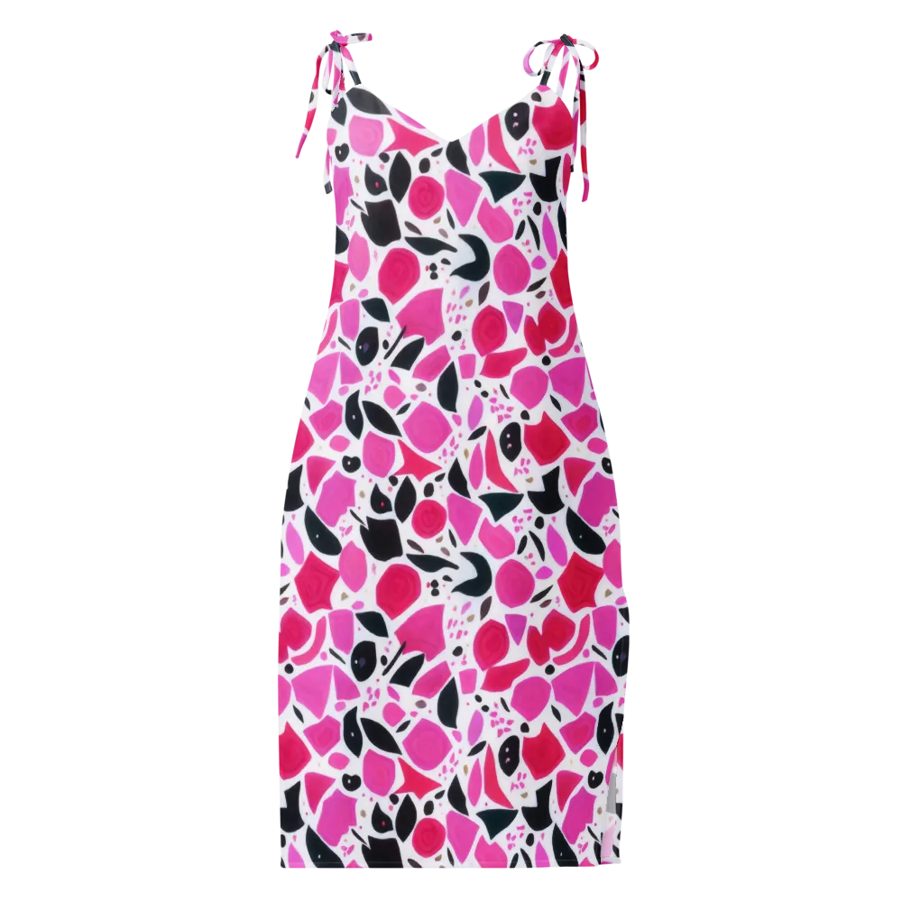 Fuchsia Confetti on Slip Dress — Front