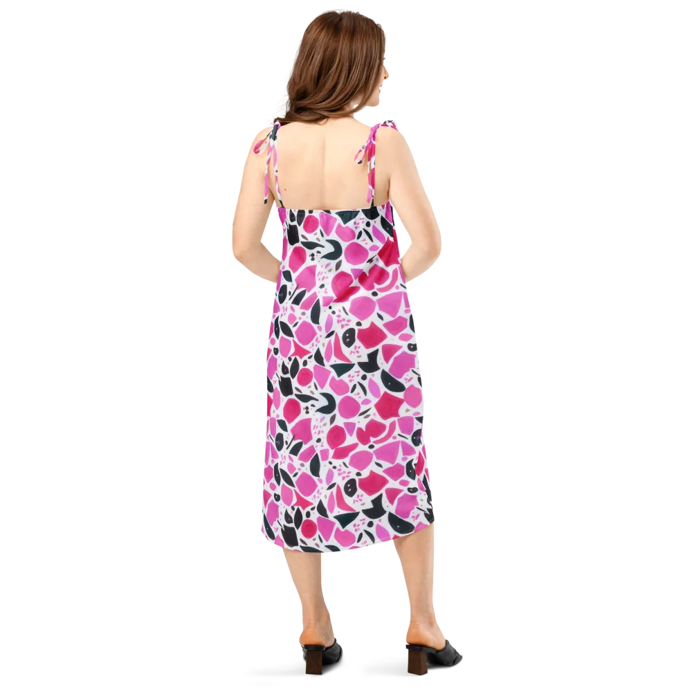 Fuchsia Confetti on Slip Dress — Back