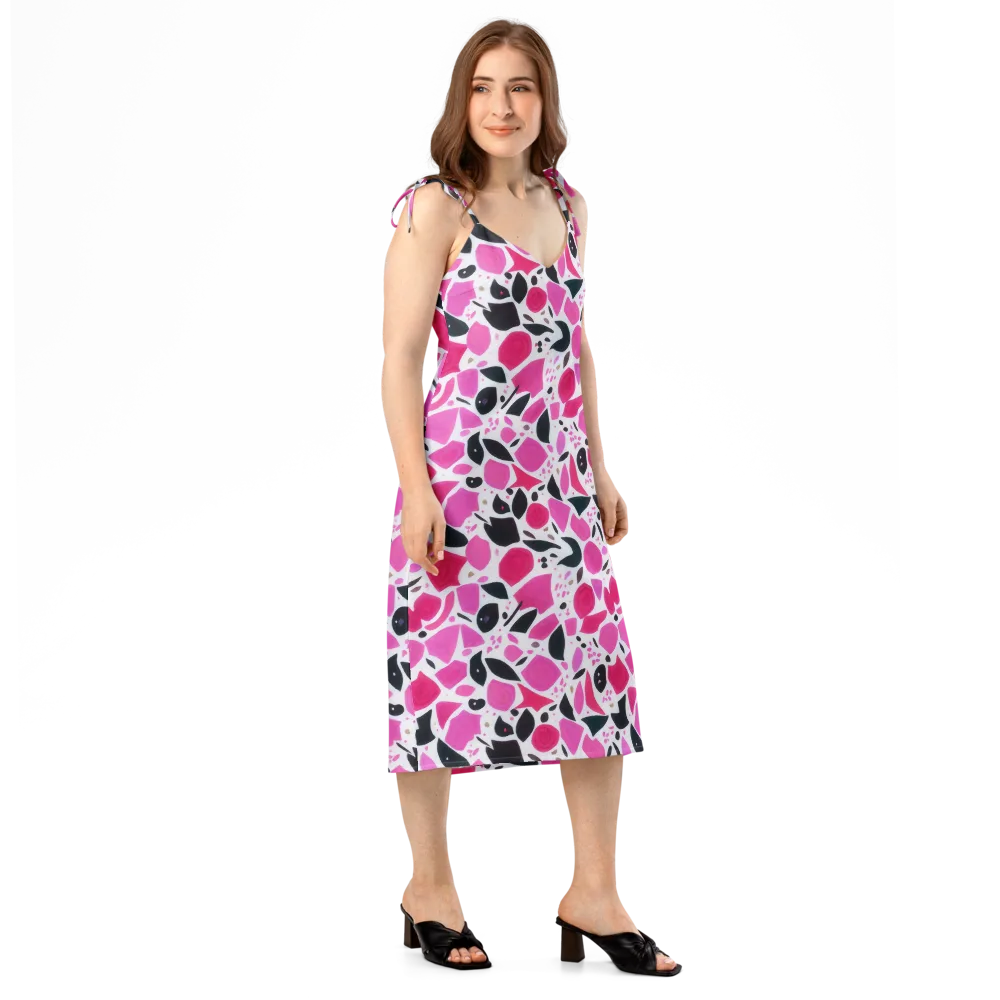 Fuchsia Confetti on Slip Dress — Right Front
