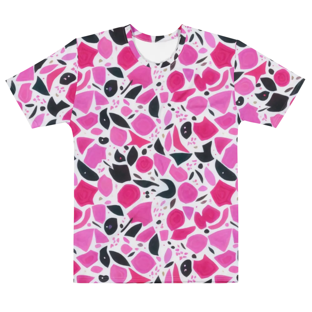 Fuchsia Confetti on Men's Cotton Crew Neck T-Shirt — Front
