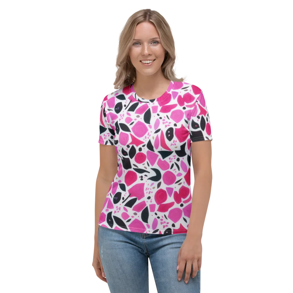 Fuchsia Confetti on Women's Crew Neck T-Shirt — Front