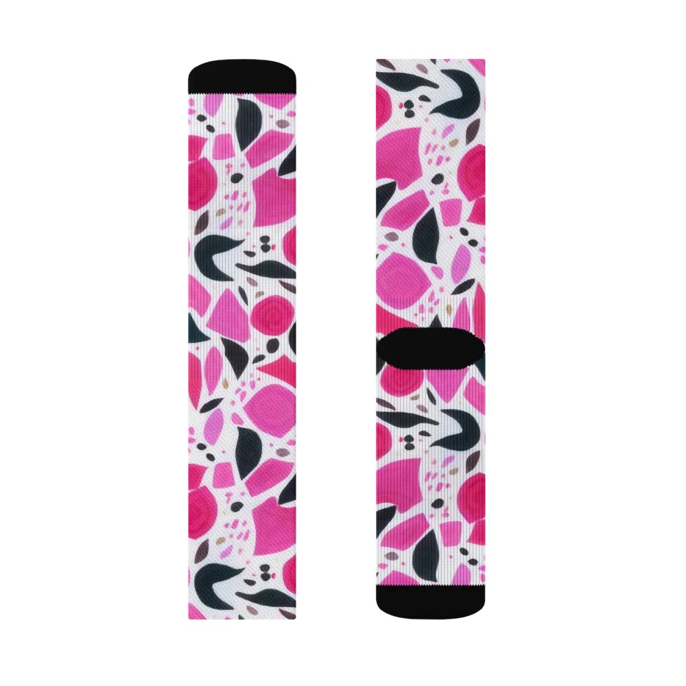 Fuchsia Confetti on Socks — Left Sock