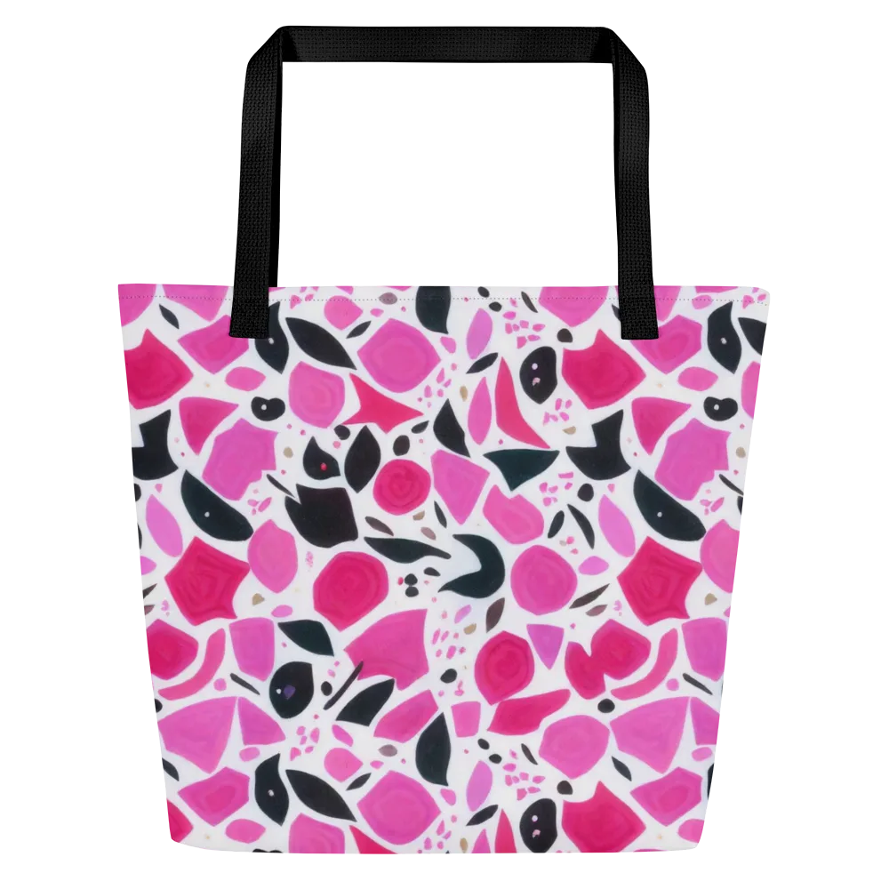 Fuchsia Confetti on Large Tote Bag W/ Pocket — Front