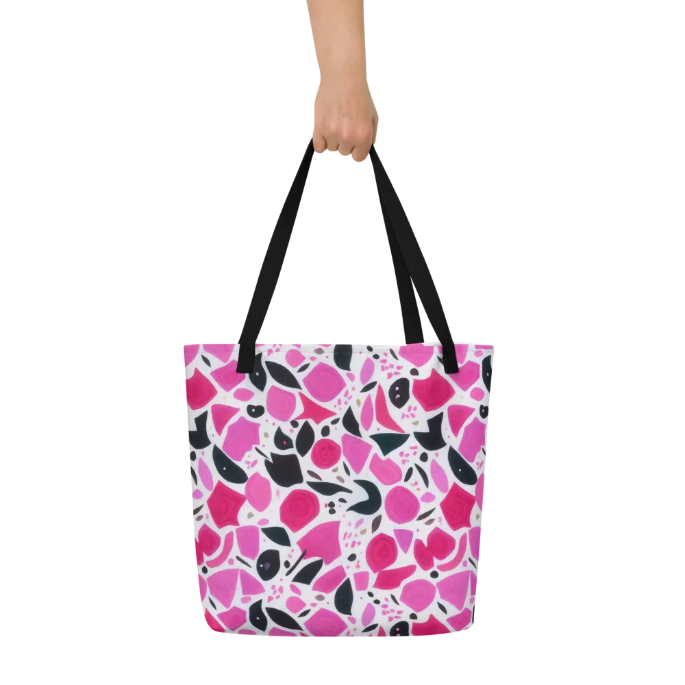 Fuchsia Confetti on Large Tote Bag W/ Pocket — Front