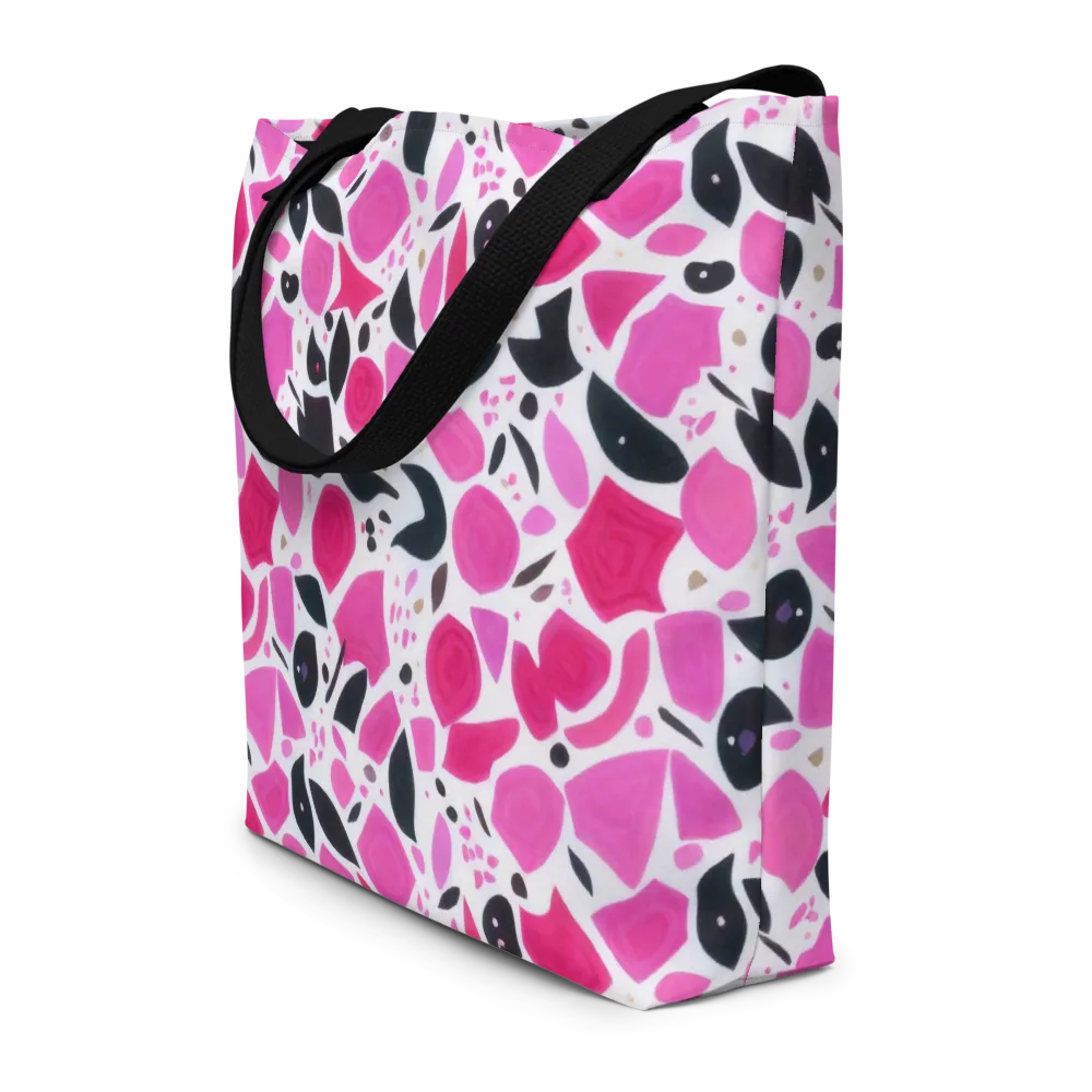 Fuchsia Confetti on Large Tote Bag W/ Pocket — Front