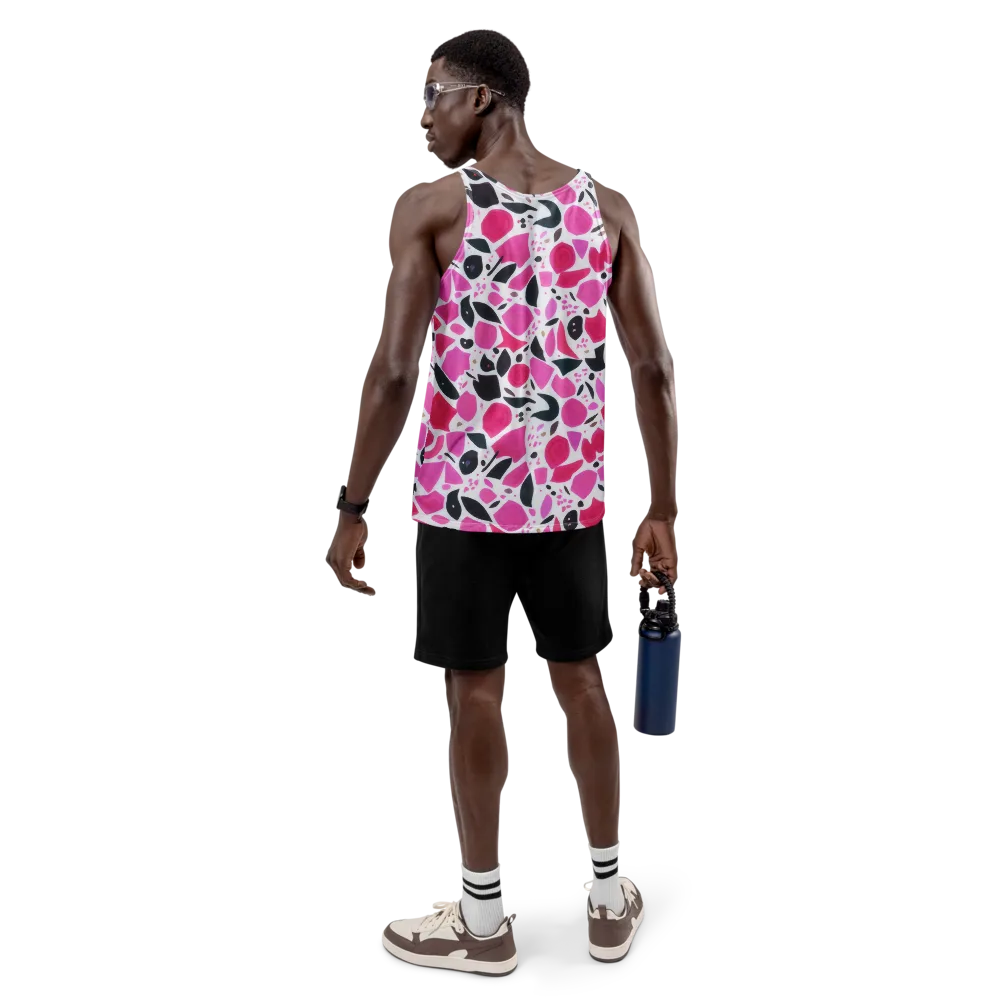 Fuchsia Confetti on Men's Tank Top — Back