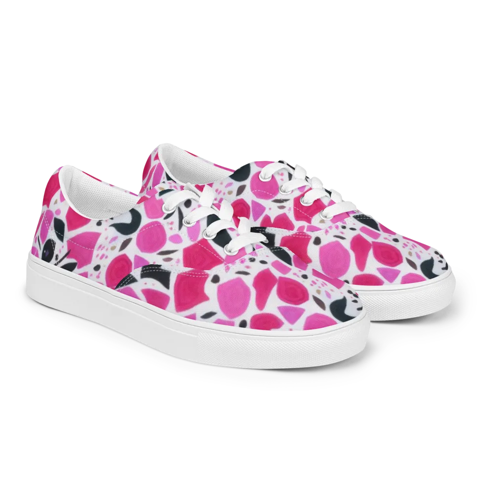 Fuchsia Confetti on Men's Lace-Up Canvas Shoes — Right Front