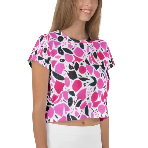 Fuchsia Confetti on a Crop Tee