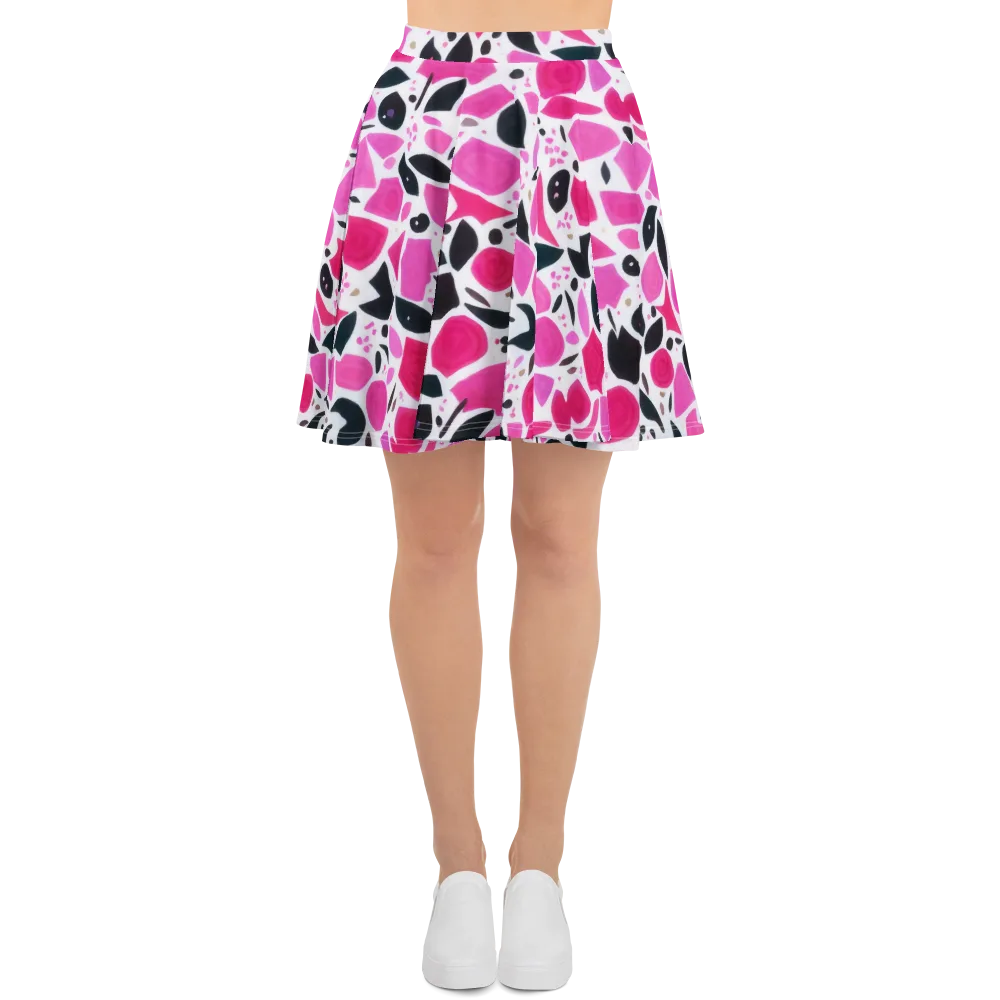 Fuchsia Confetti on Skater Skirt — Front